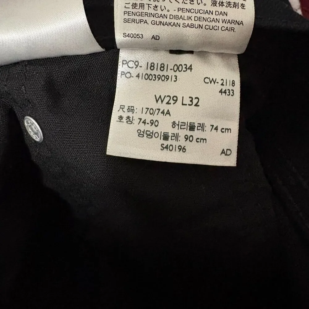 Levi Strauss‎ Men's Original Fit Jeans Classic Black Wash Denim Size 29x32